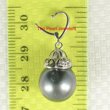 Load image into Gallery viewer, 14k White Gold Enhance-Bale &amp; Diamond Black Tahitian Pearl Pendant
