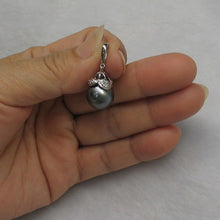 Load image into Gallery viewer, 14k White Gold Enhance-Bale &amp; Diamond Black Tahitian Pearl Pendant
