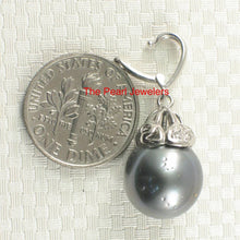 Load image into Gallery viewer, 14k White Gold Enhance-Bale &amp; Diamond Black Tahitian Pearl Pendant