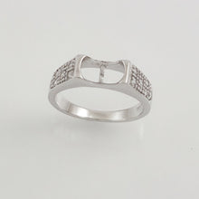 Load image into Gallery viewer, Solid Sterling Silver .925 CZ Accent Pearl Ring Setting