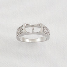 Load image into Gallery viewer, Solid Sterling Silver .925 CZ Accent Pearl Ring Setting
