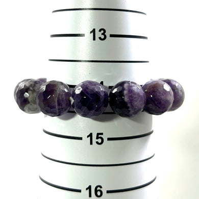 14mm Amethyst Super Seven Cape Beads Stretchy Bracelet