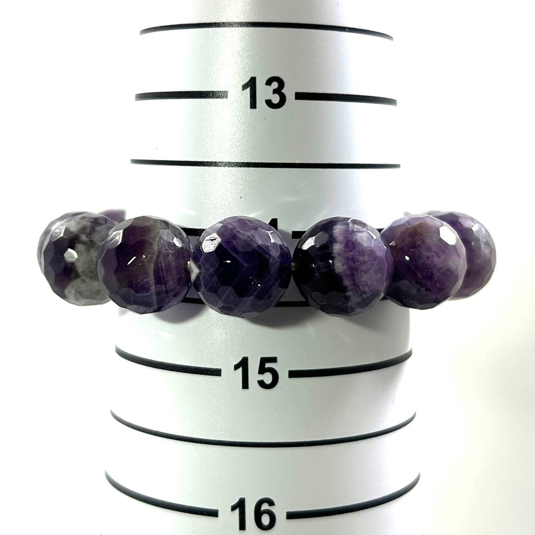 14mm Amethyst Super Seven Cape Beads Stretchy Bracelet