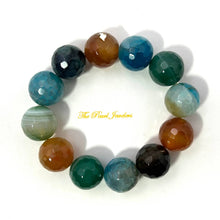 Load image into Gallery viewer, 16mm Faceted Forest Agate Beads Bracelet (Rainbow)