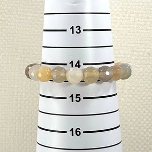 10mm Multicolor Faceted Agate Gemstone Beads Stretch Bracelet