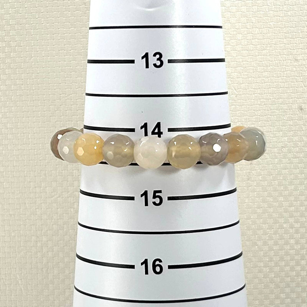 10mm Multicolor Faceted Agate Gemstone Beads Stretch Bracelet