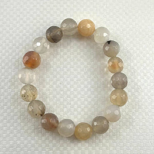 10mm Multicolor Faceted Agate Gemstone Beads Stretch Bracelet