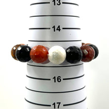 Load image into Gallery viewer, 14mm Faceted Fire Agate Beads Stretch Bracelet