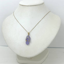 Load image into Gallery viewer, Flip-Flop Slipper Lavender Jade 14k Solid Yellow Gold Diamonds Pendant Necklace