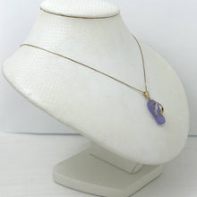 Load image into Gallery viewer, Flip-Flop Slipper Lavender Jade 14k Solid Yellow Gold Diamonds Pendant Necklace
