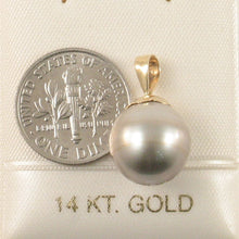 Load image into Gallery viewer, 14k Yellow Gold Flower-Bale &amp; Diamond Silver Tahitian Pearl Pendant