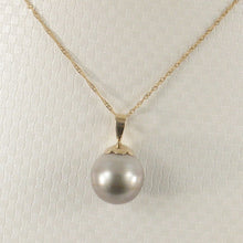 Load image into Gallery viewer, 14k Yellow Gold Flower-Bale &amp; Diamond Silver Tahitian Pearl Pendant