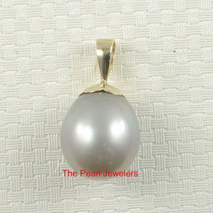 14k Yellow Gold Flower-Bale & Diamond Smoke Tahitian Pearl Pendant