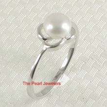 Load image into Gallery viewer, Solid Sterling Silver .925 Flower-Design White Freshwater Pearl Solitaire Ring