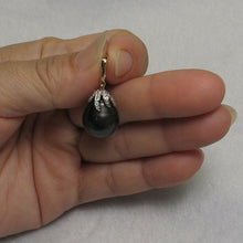 Load image into Gallery viewer, 14k Yellow Gold Flowery-Cap Enhance Bale &amp; Diamond Baroque Tahitian Pearl Pendant
