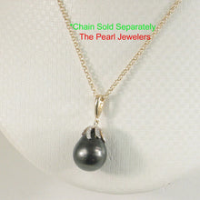 Load image into Gallery viewer, 14k Yellow Gold Flowery-Cap Enhance Bale &amp; Diamond Baroque Tahitian Pearl Pendant