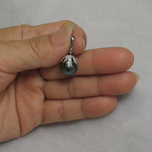 Load image into Gallery viewer, 14k White Gold Flowery-Cup Bale &amp; Diamond Baroque Tahitian Pearl Pendant