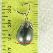 Load image into Gallery viewer, 14k White Gold Flowery-Cup Bale &amp; Diamond Baroque Tahitian Pearl Pendant