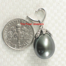 Load image into Gallery viewer, 14k White Gold Flowery-Cup Bale &amp; Diamond Baroque Tahitian Pearl Pendant