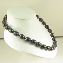 Load image into Gallery viewer, Black Football-Shaped Pearl Necklace with Gold-Filled Clasp – 17.5”