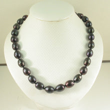 Load image into Gallery viewer, Black Football-Shaped Pearl Necklace with Gold-Filled Clasp – 17.5”