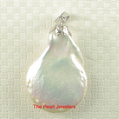Freshwater Coin Pearl Pendant – 14k White Gold Bail