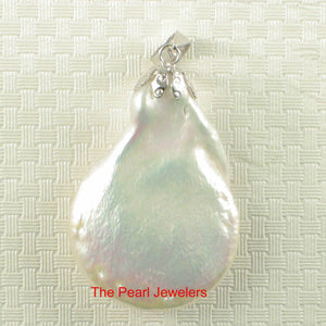 Freshwater Coin Pearl Pendant – 14k White Gold Bail