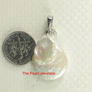 Freshwater Coin Pearl Pendant – 14k White Gold Bail