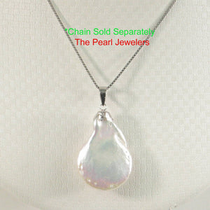 Freshwater Coin Pearl Pendant – 14k White Gold Bail