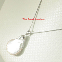 Load image into Gallery viewer, Freshwater Coin Pearl Pendant – 14k White Gold Bail
