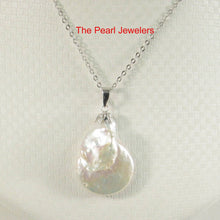 Load image into Gallery viewer, Freshwater Coin Pearl Pendant – 14k White Gold Bail