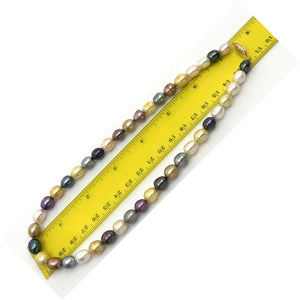 Colorful Rainbow Freshwater Pearl Necklace – 14kt Gold Clasp