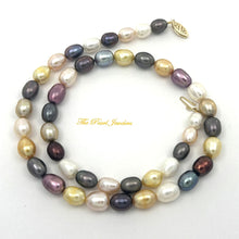 Load image into Gallery viewer, Colorful Rainbow Freshwater Pearl Necklace – 14kt Gold Clasp