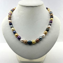 Load image into Gallery viewer, Colorful Rainbow Freshwater Pearl Necklace – 14kt Gold Clasp
