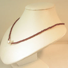 Load image into Gallery viewer, Freshwater Cultured Pearl, Garnet &amp; 14k Yellow Gold Necklace