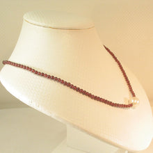 Load image into Gallery viewer, Freshwater Cultured Pearl, Garnet &amp; 14k Yellow Gold Necklace