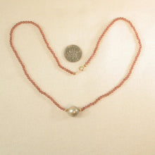 Load image into Gallery viewer, Tahitian Pearl, Garnet &amp; 14k Yellow Gold Beads Necklace
