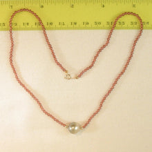 Load image into Gallery viewer, Tahitian Pearl, Garnet &amp; 14k Yellow Gold Beads Necklace