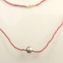 Load image into Gallery viewer, Tahitian Pearl, Garnet &amp; 14k Yellow Gold Beads Necklace