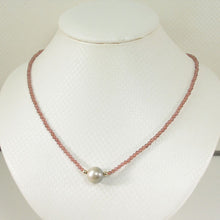 Load image into Gallery viewer, Tahitian Pearl, Garnet &amp; 14k Yellow Gold Beads Necklace