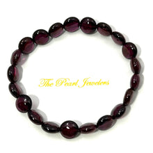 Load image into Gallery viewer, 4x8mm Garnet Tablet Shape Stretch Bracelet