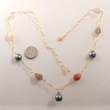 Load image into Gallery viewer, Gold-Filled Rutilated Quartz &amp; Baroque Tahitian Pearls Necklace (Style B)