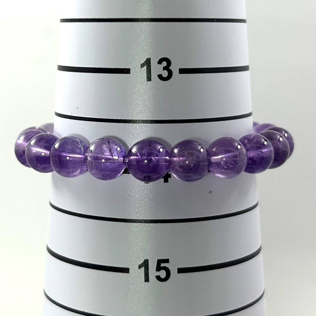 8.5mm Amethyst Gemstone Beads Stretchy Bracelet