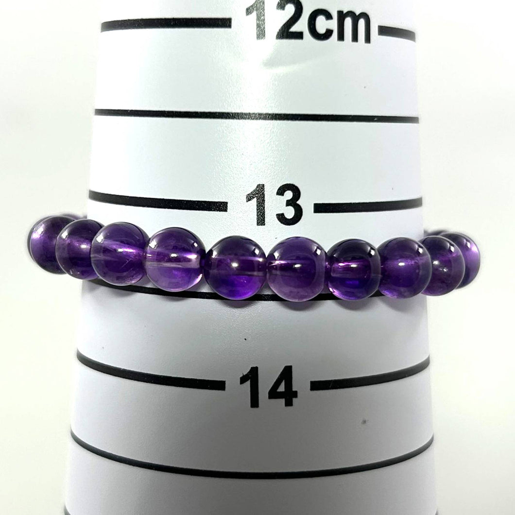 7mm Amethyst Gemstone Beads Stretchy Bracelet