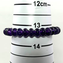 Load image into Gallery viewer, 8x6mm Amethyst Roundel Beads Stretchy Bracelet