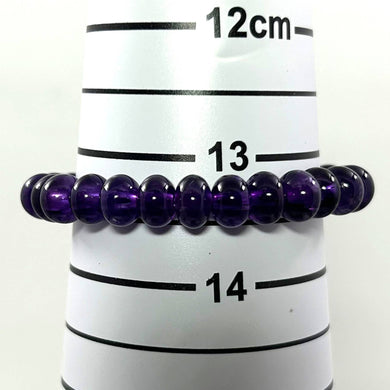 8x6mm Amethyst Roundel Beads Stretchy Bracelet