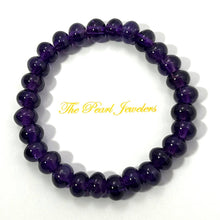 Load image into Gallery viewer, 8x6mm Amethyst Roundel Beads Stretchy Bracelet
