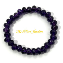 Load image into Gallery viewer, 8x6mm Amethyst Roundel Beads Stretchy Bracelet