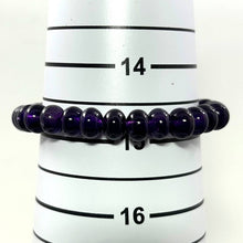 Load image into Gallery viewer, 8x6mm Amethyst Roundel Beads Stretchy Bracelet