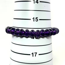 Load image into Gallery viewer, 8x6mm Amethyst Roundel Beads Stretchy Bracelet